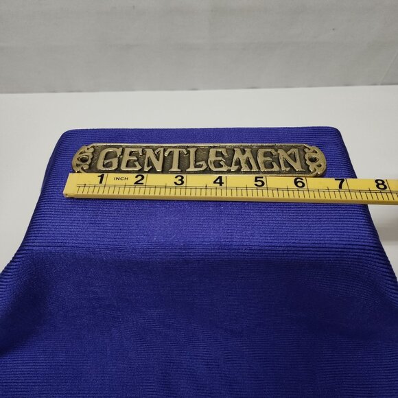 Gentlemen Solid Brass Door Sign Classic Decor 6 Inch Circa 1980s Genuine Vintage - Picture 4 of 4